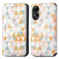 For OPPO A78 4G CaseNeo Colorful Magnetic Leather Phone Case(Rhombus)