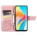 For OPPO A78 4G Butterfly Love Flower Embossed Leather Phone Case(Rose Gold)