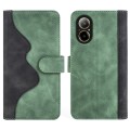 For Realme C67 4G Stitching Horizontal Flip Leather Phone Case(Green)