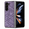 For Samsung Galaxy Z Fold5 Geometric Leather Back Cover Phone Case(Purple)