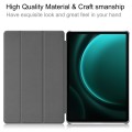 For Samsung Galaxy Tab S9 FE+ 12.4 JUNSUNMAY Custer Solid Color 3-Fold Stand Leather Smart Tablet Ca