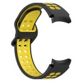 For Samsung Galaxy Watch 6 Classic 47mm Two-Color Breathable Silicone Watch Band(Black + Yellow)