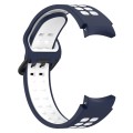For Samsung Galaxy Watch 6 Classic 47mm Two-Color Breathable Silicone Watch Band(Midnight Blue + Whi
