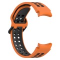 For Samsung Galaxy Watch 6 Classic 43mm Two-Color Breathable Silicone Watch Band(Orange + Black)