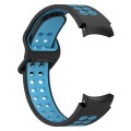 For Samsung Galaxy Watch 5 Pro  45mm Two-Color Breathable Silicone Watch Band(Black + Blue)