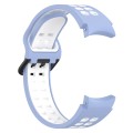 For Samsung Galaxy Watch 4 40mm Two-Color Breathable Silicone Watch Band(Light Blue + White)