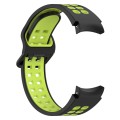 For Samsung  Galaxy Watch 4 Classic 42mm Two-Color Breathable Silicone Watch Band(Black + Green)