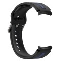 For Samsung Galaxy Watch 6 Classic 47mm Two-Color Silicone Watch Band(Black+Blue)