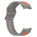 For Samsung Galaxy Watch 6 44mm Two-Color Silicone Watch Band(Gray+Orange)