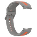 For Samsung Galaxy watch 5 Pro Golf Edition Two-Color Silicone Watch Band(Gray+Orange)