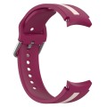 For Samsung Galaxy Watch 4 44mm Two-Color Silicone Watch Band(Wine Red+Pink)