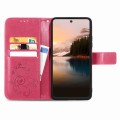 For TCL 40 Nxtpaper Four-leaf Clasp Embossed Buckle Leather Phone Case(Magenta)