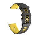 For Samsung Galaxy Watch 6 Classic 47mm 20mm Two-color Silicone Watch Band(Black + Yellow)