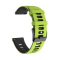 For Samsung Galaxy Watch 6 Classic 47mm 20mm Two-color Silicone Watch Band(Lime + Black)