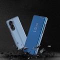 For Honor 90 Lite Plated Mirror Horizontal Flip Leather Phone Case with Holder(Blue)