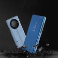 For Honor X50 Plated Mirror Horizontal Flip Leather Phone Case with Holder(Purple Blue)