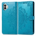 For Nothing Phone 2 Mandala Flower Embossed Leather Phone Case(Blue)