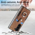 For Samsung Galaxy Z Fold6 5G Retro Skin-feel Ring Multi-card Wallet Phone Case(Brown)