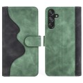 For Samsung Galaxy M55 5G Stitching Horizontal Flip Leather Phone Case(Green)