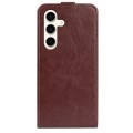 For Samsung Galaxy S24 5G R64 Texture Vertical Flip Leather Phone Case(Brown)