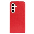 For Samsung Galaxy S24+ 5G R64 Texture Vertical Flip Leather Phone Case(Red)