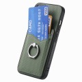 For Samsung Galaxy A04e Carbon Fiber Card Wallet Folding Ring Holder Phone Case(Green)