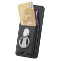 For Samsung Galaxy A30 / A20 Carbon Fiber Card Wallet Folding Ring Holder Phone Case(Black)