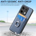 For Xiaomi Redmi Note 13 Pro Carbon Fiber Card Wallet Ring Holder Phone Case(Blue)