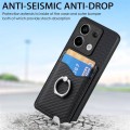 For Xiaomi Redmi Note 13 Pro+ Carbon Fiber Card Wallet Ring Holder Phone Case(Black)