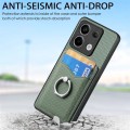 For Xiaomi Redmi Note 13 Pro+ Carbon Fiber Card Wallet Ring Holder Phone Case(Green)