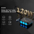 TR-52 With LED Voltage Display QC3.0 Car Fast Charging 3 Socket Adapter
