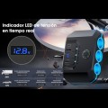 TR-52 With LED Voltage Display QC3.0 Car Fast Charging 3 Socket Adapter