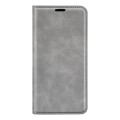 For Motorola Edge 40 Neo Retro-skin Magnetic Suction Leather Phone Case(Grey)