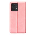 For Motorola Edge 40 Neo Retro-skin Magnetic Suction Leather Phone Case(Pink)