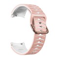 For Samsung Galaxy Watch 6 Classic 47mm Curved Texture Silicone Watch Band(Pink+White)