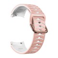 For Samsung Galaxy Watch 6 44mm Curved Texture Silicone Watch Band(Pink+White)