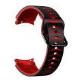 For Samsung Galaxy Watch 6 40mm Curved Texture Silicone Watch Band(Black+Red)