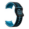 For Samsung Galaxy watch 5 Pro Golf Edition Curved Texture Silicone Watch Band(Black+Blue)