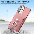 For Samsung Galaxy A23 Electroplating Skin-feel Leather Ring Card Wallet Phone Case(Pink)