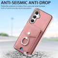 For Samsung Galaxy A13 5G Electroplating Skin-feel Leather Ring Card Wallet Phone Case(Pink)