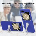 For Samsung Galaxy Z Flip5 5G Skin-Sensitive Integrated Ring Phone Case(Blue)