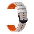 For Samsung Galaxy Watch 6 / 6 Classic 20mm Mesh Two Color Silicone Watch Band(White Orange)
