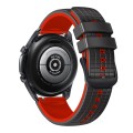 For Samsung Galaxy Watch 6 / 6 Classic 20mm Mesh Two Color Silicone Watch Band(Black Red)