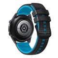 For Samsung Galaxy Watch 6 / 6 Classic 20mm Mesh Two Color Silicone Watch Band(Black Sky Blue)