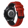 For Samsung Galaxy Watch 6 / 6 Classic 20mm Mesh Two Color Silicone Watch Band(Red Black)