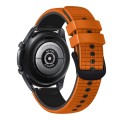 For Samsung Galaxy Watch 4 / 4 Classic 20mm Mesh Two Color Silicone Watch Band(Orange Black)