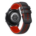 For Samsung Galaxy Watch 4 / 4 Classic 20mm Mesh Two Color Silicone Watch Band(Black Red)