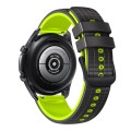 For Samsung Galaxy Watch3 41mm 20mm Mesh Two Color Silicone Watch Band(Black Lime)