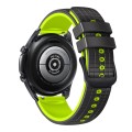 For Samsung Galaxy Watch 42mm 20mm Mesh Two Color Silicone Watch Band(Black Lime)