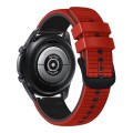 For Samsung Galaxy Watch 42mm 20mm Mesh Two Color Silicone Watch Band(Red Black)